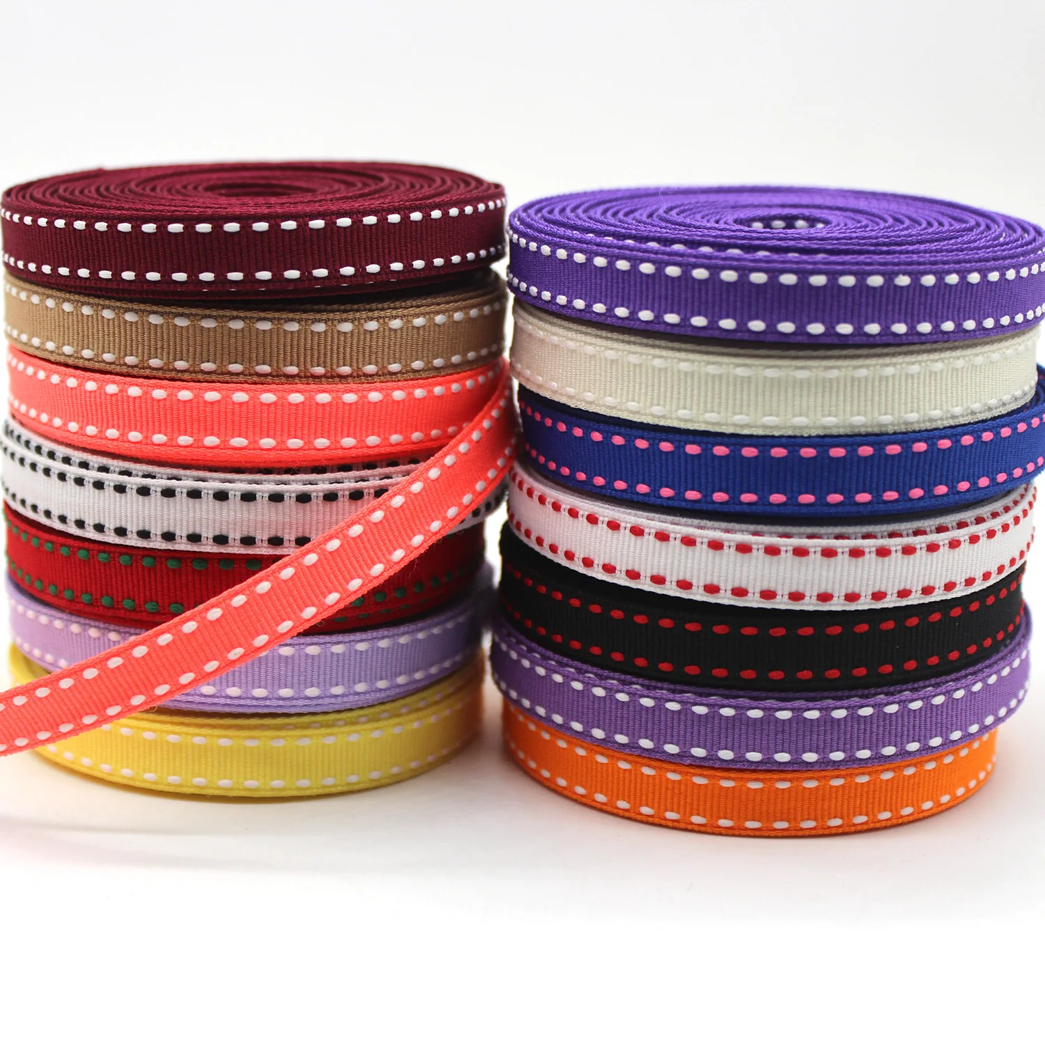 5 Meters/Lot Stitch Grosgrain Ribbon 3/8\