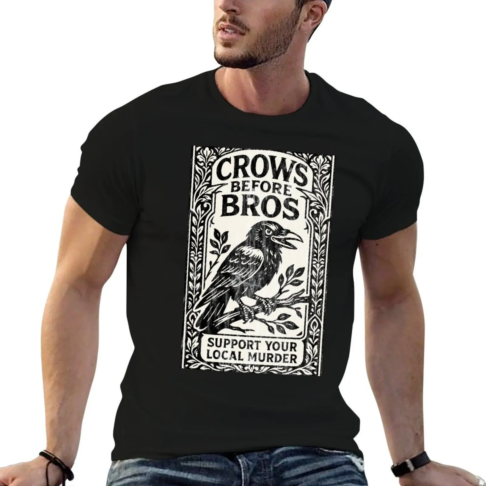 

Crows Before Bros T-Shirt man t shirts high quality luxury brand t shirts for man graphic vintage man graphic t shirt T-shirt