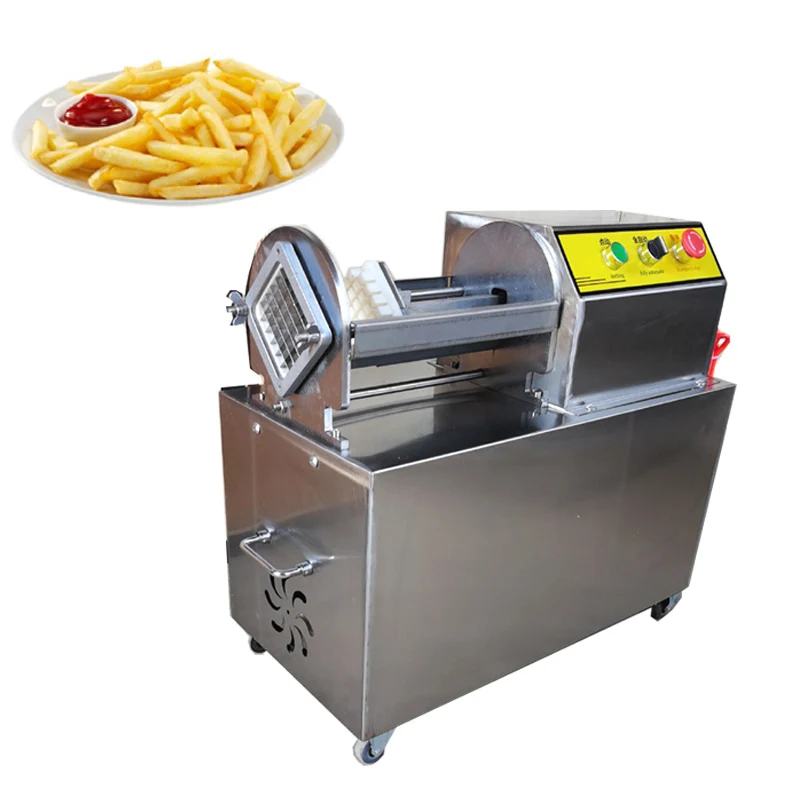 New Electric French Fries Cutting Machine Commercial Fully Automatic Sweet Potato Cucumber Potato Taro Cutting Machine