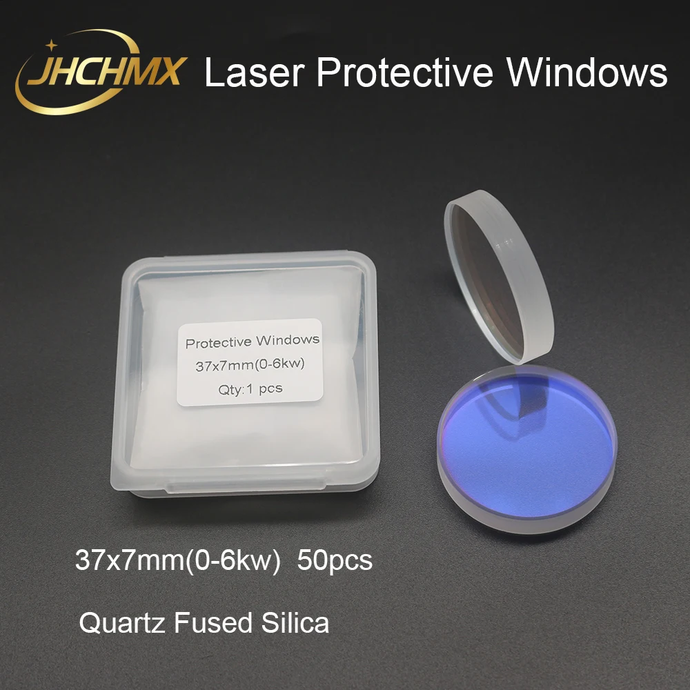 

JHCHMX Laser Protective Windows/Lens Fused Silica Quartz 37*7mm 1064nm For 0-6kw Raytools WSX Precitec Fiber Laser Machines