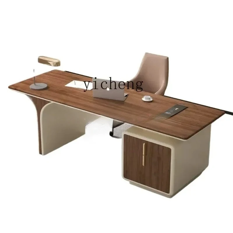 CZ-30   Italian minimalist desk Modern minimalist solid wood desk Home study computer desk
