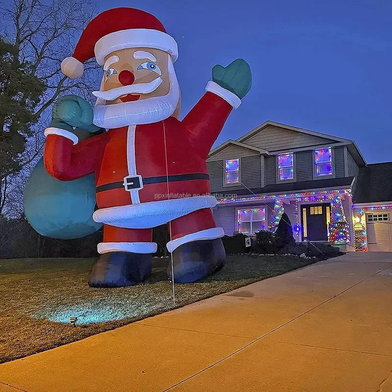 for Christmas Outdoor Decoration Giant Big Inflatable Santa Claus Costume for Xmas Holiday Garden Decor