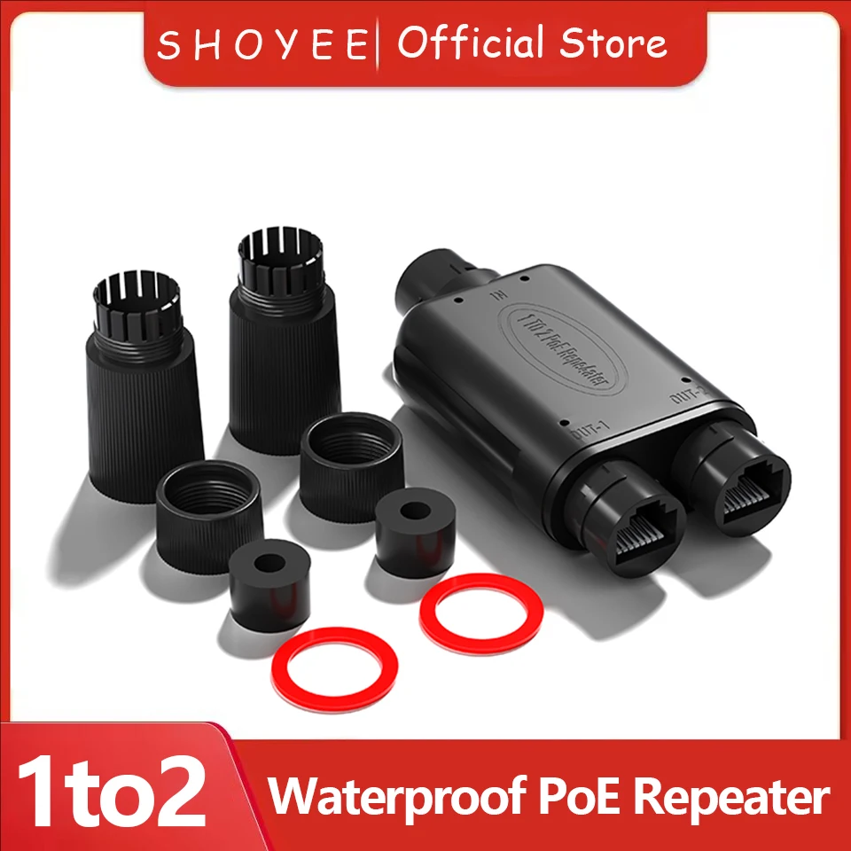 repetidor-poe-a-prova-d'Agua-com-2-portas-ip67-100mbps-e-1000mbps-extensor-poe-1para2-com-ieee8023af-at-48v-para-camera-e-switch-poe-externo