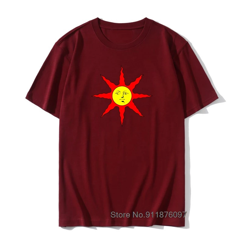 Dark Souls Solaire Of Astora Tshirt Men Praise The Sun Bloodborne Game Humor Pure Cotton Crewneck T Shirt