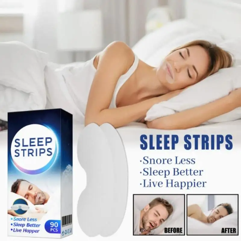 Disposable Anti Snoring Sleep Strips 90Pcs Breathable Mouth Tape Promote Nose Breathing Reduce Snoring At Night