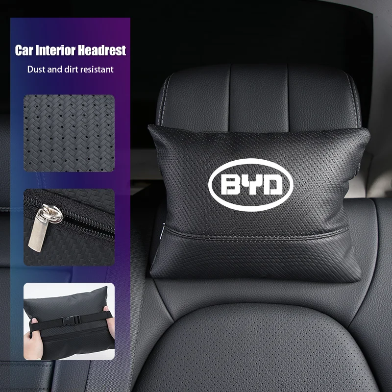 

Leather Car Seat Headrest Pillow Neck Cushion Perforated Breathable Pillow For BYD M6 G3 13 F3 F0 S6 E6 Tang Song Qing Yuan Max