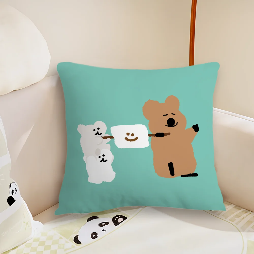 Cute D-Dinotaeng Pillow Case Living Room Sofa Cushion Cover Suitable For Home Bedroom Room Decoration