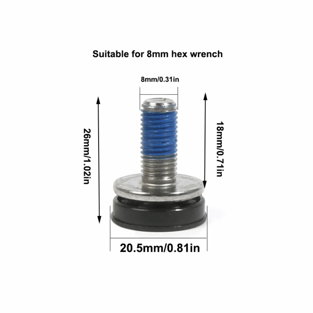Tornillos fijación manivela bicicleta M8 acero alta resistencia 18 mm