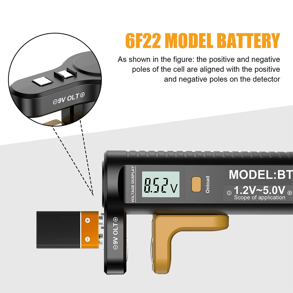 Batterijtester Batterijbelastingsanalysator 9V 1,5V Digitale LCD-tester Universele huishoudelijke batterijtester Power Bank Detectoren Gereedschap