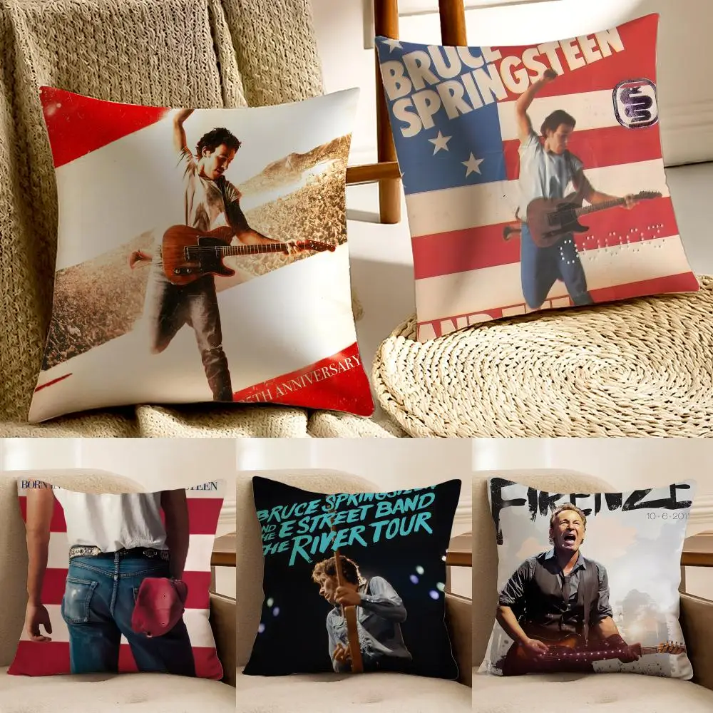 singer classic B-Bruce S-Springsteen Cushion Cover Pillowcase Anti-dustmite living Room Sofa Decor Cushion Room