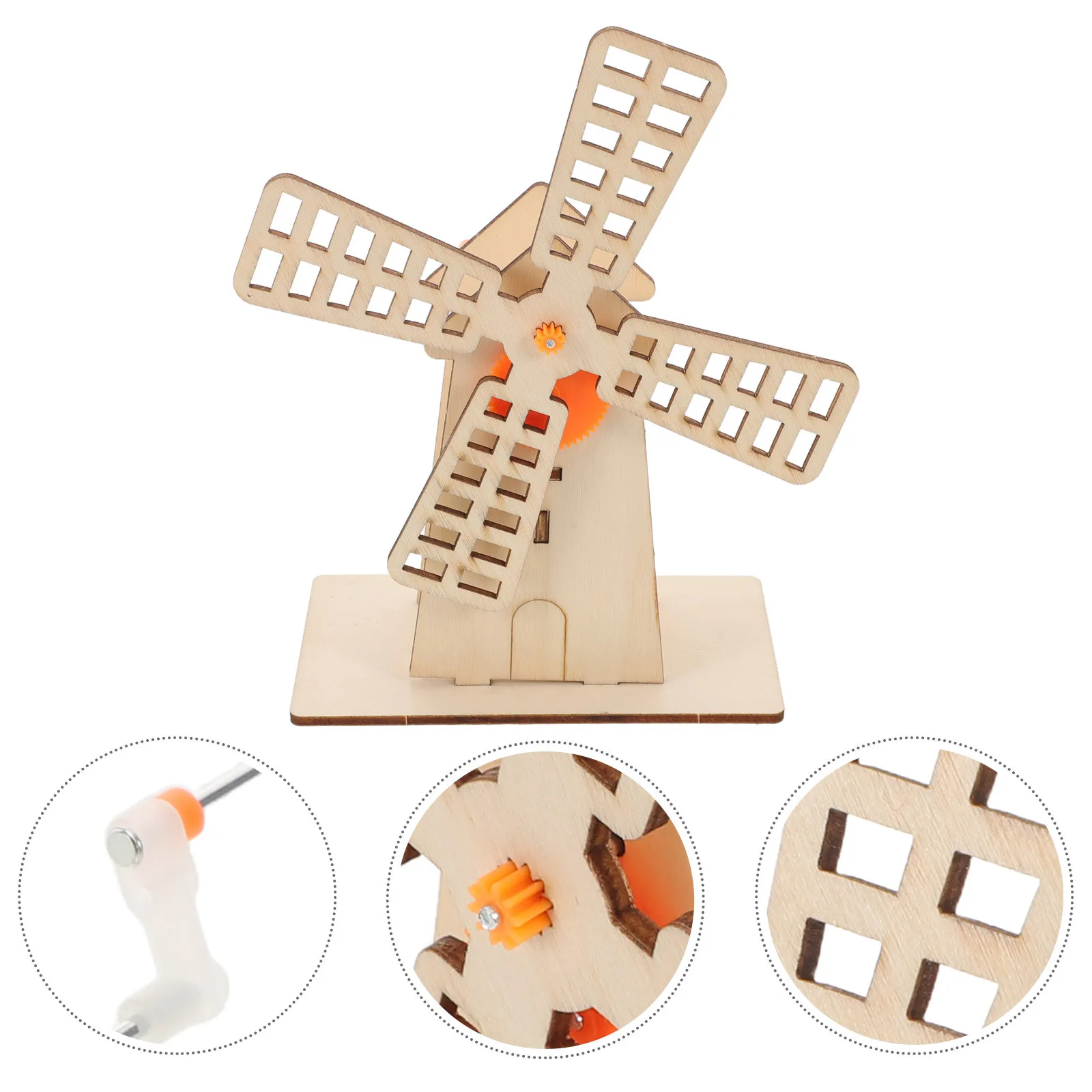 

1 set 1 Set Diy Handmade Wooden Windmill Kit For Kids Science Experiment Gear Transmission Building Set