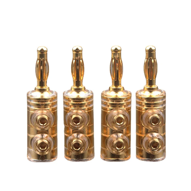 

8Pcs Copper HiFi Audio Adapter Banana Plug Solderless Speaker Cable Connector