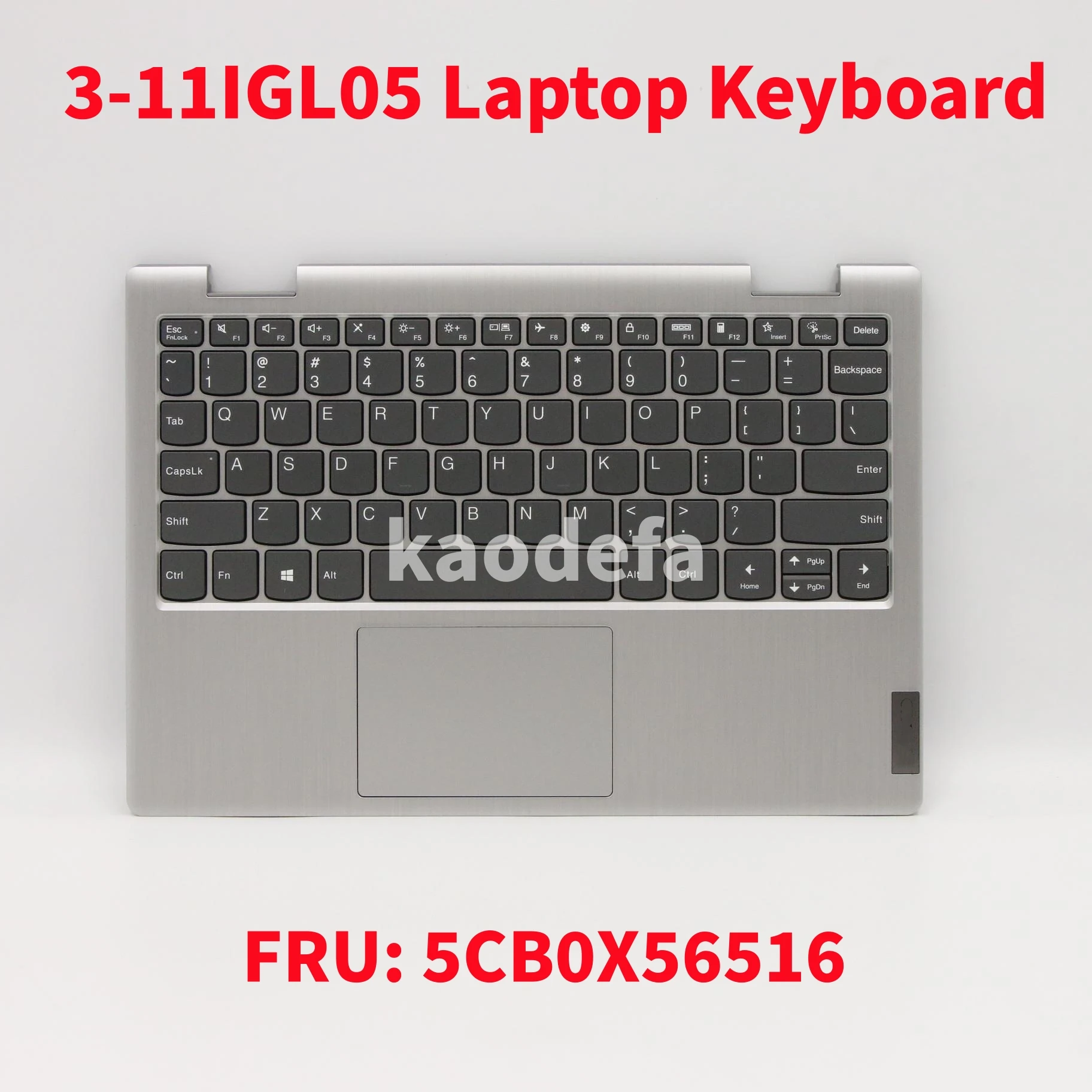 For Lenovo IdeaPad Flex 3-11IGL05 Laptop Keyboard Iron Grey FRU: 5CB0X56516