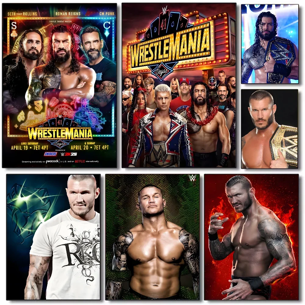 حار W-wwe المشارك الجمالية قماش اللوحة الملصقات والمطبوعات جدار صورة فنية لتزيين غرفة المعيشة
