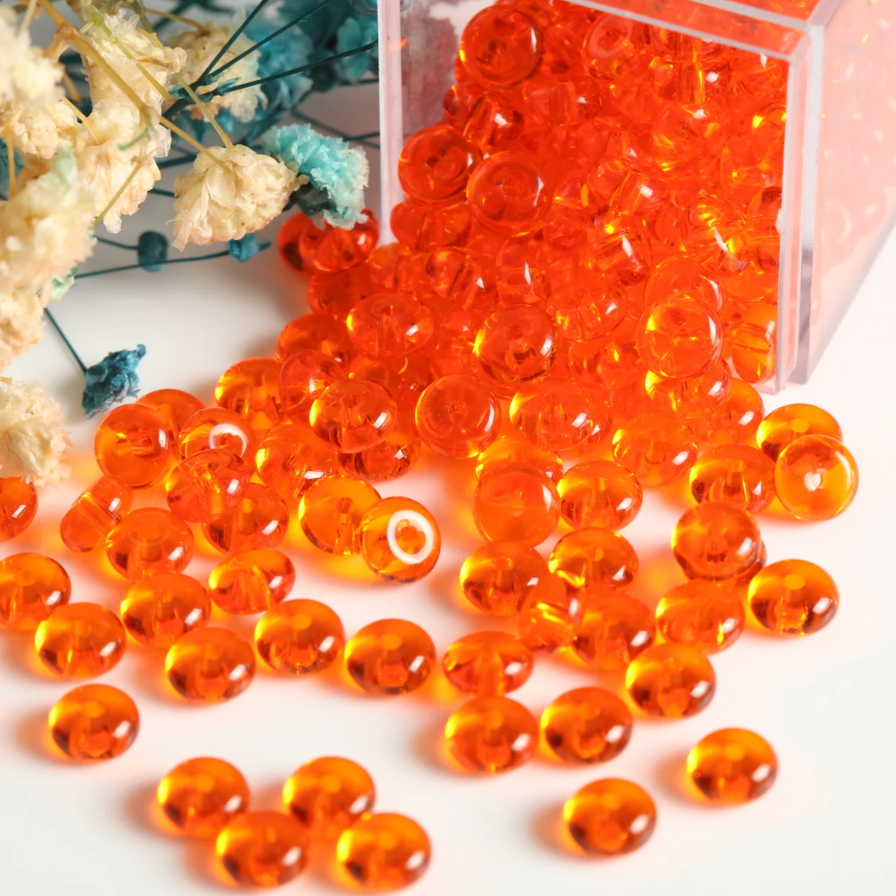 3x6mm Transparent Orange Red Abacus Glass Spacer Beads For DIY Handmade Bracelet Necklace Earring Jewelry Making Accessories