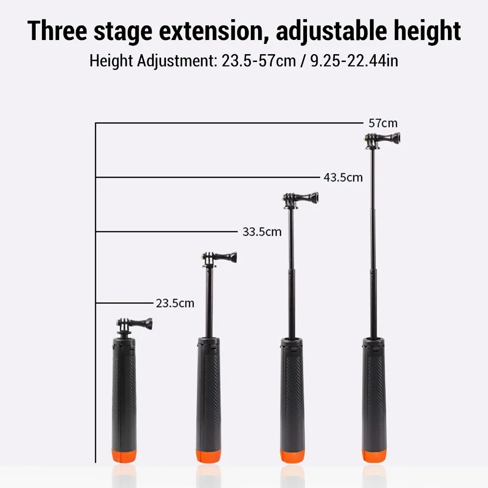 4 in 1 Selfie Stick Tripod Extendable Selfie Stick for Action 5 Pro 4 3 for X4 X3 Ace Pro 2 and Most Action Camera