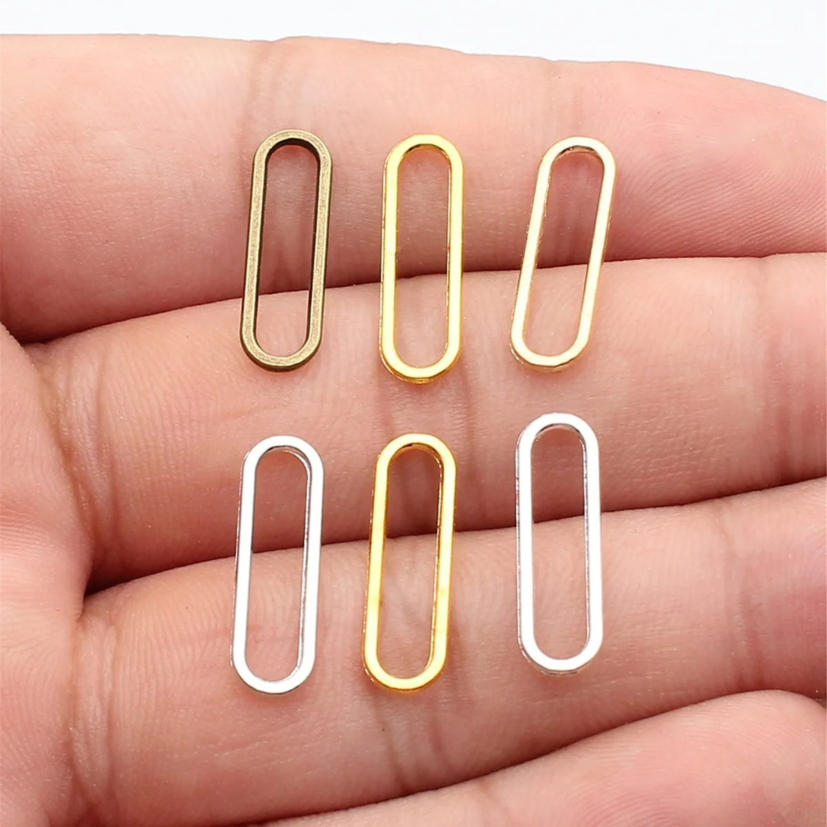 WYSIWYG 40pcs 6x20mm 6 Colors Oval Circle Charms Pendant For DIY Jewelry Making Handmade Jewelry Craft Findings