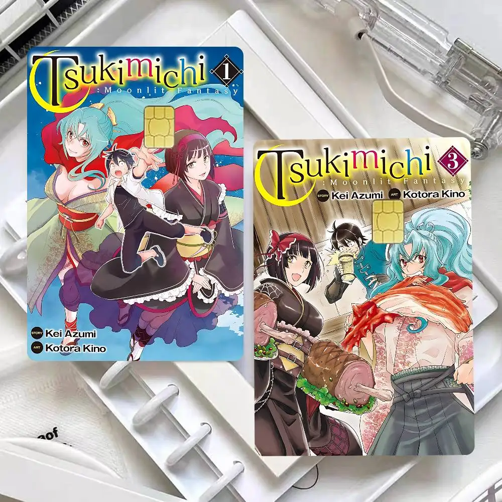 حافظة ملصق لغطاء فيلم لعبة Tsukimichi Moonlit F-Fantasy للجانب الأمامي لبطاقة الخصم الائتمانية الصغيرة