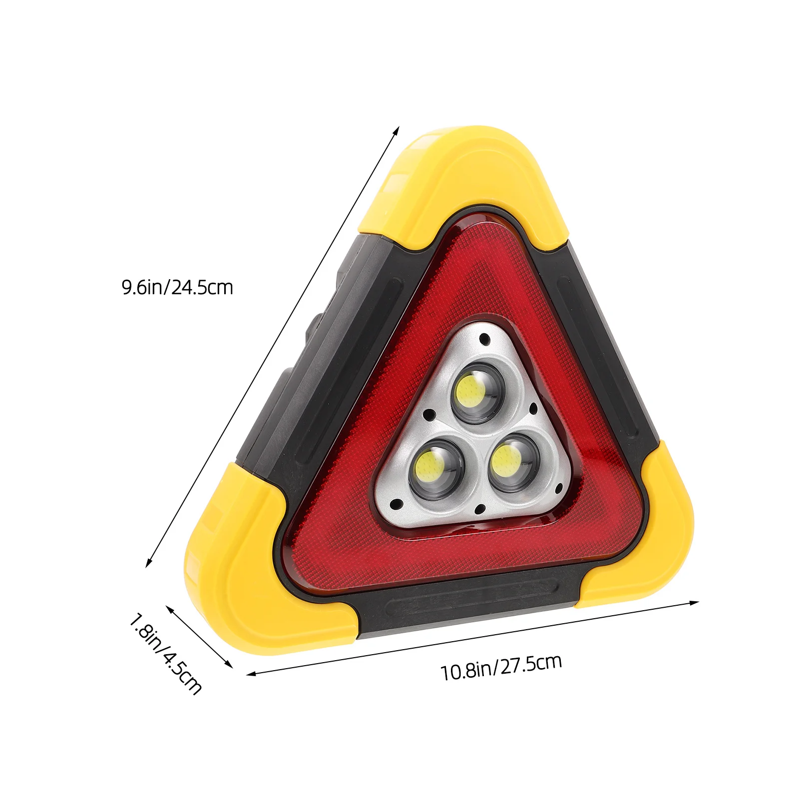 Car Triangle Warning Sign Solar-Powered Roadside Emergency Light Safety Triangle Three Bright Solar Lights Vehicle Breakdown