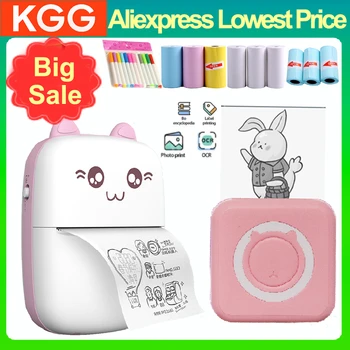 휴대용 미니 감열식 프린터 무선 BT 203dpi 사진 라벨 메모 USB 케이블로 잘못된 질문 인쇄 Imprimante 휴대용