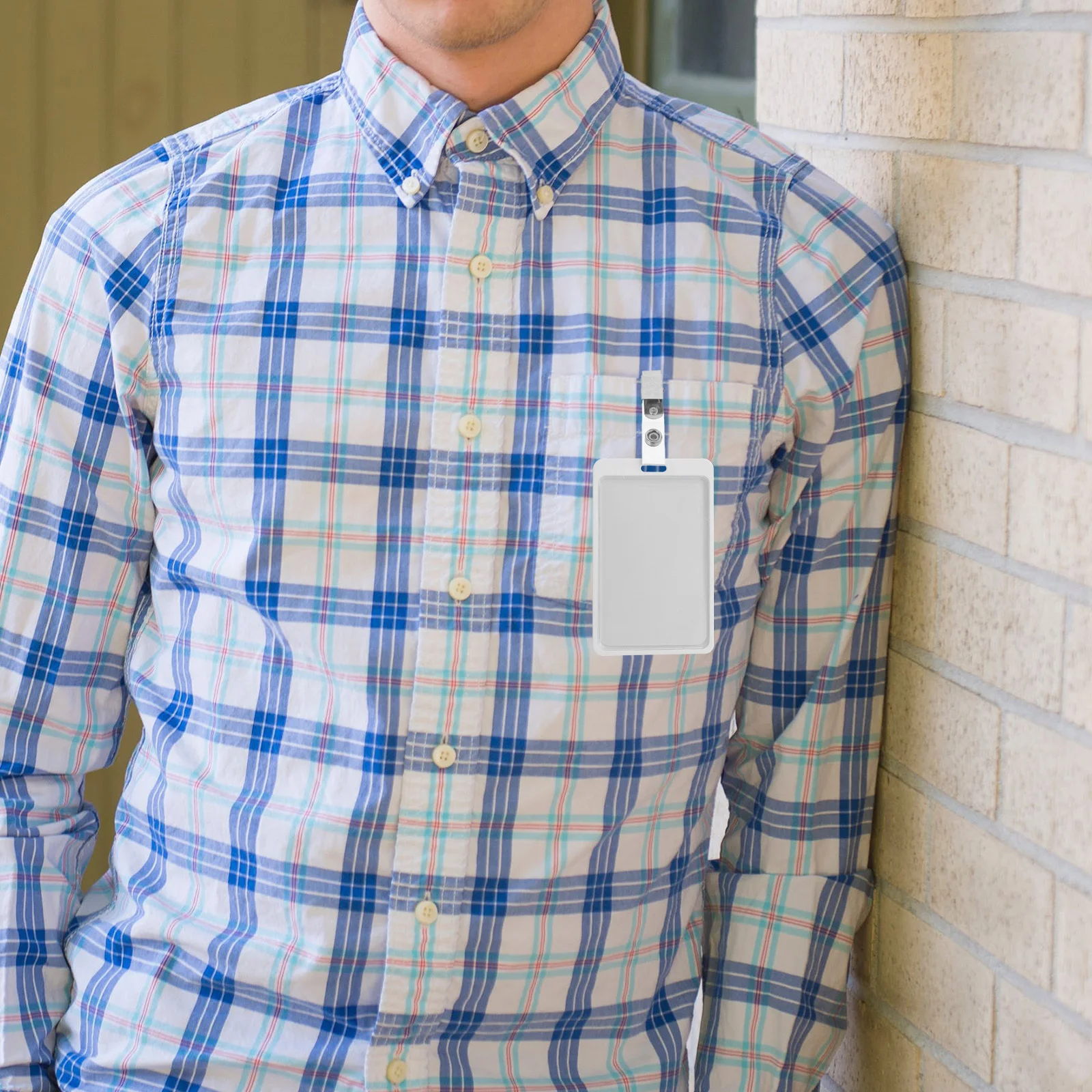 

40pcs Metal Badge Clips Transparent Pvc Strap For Id Card Holder Name Tag Work Badge Office Security Use Double-Sided Clip