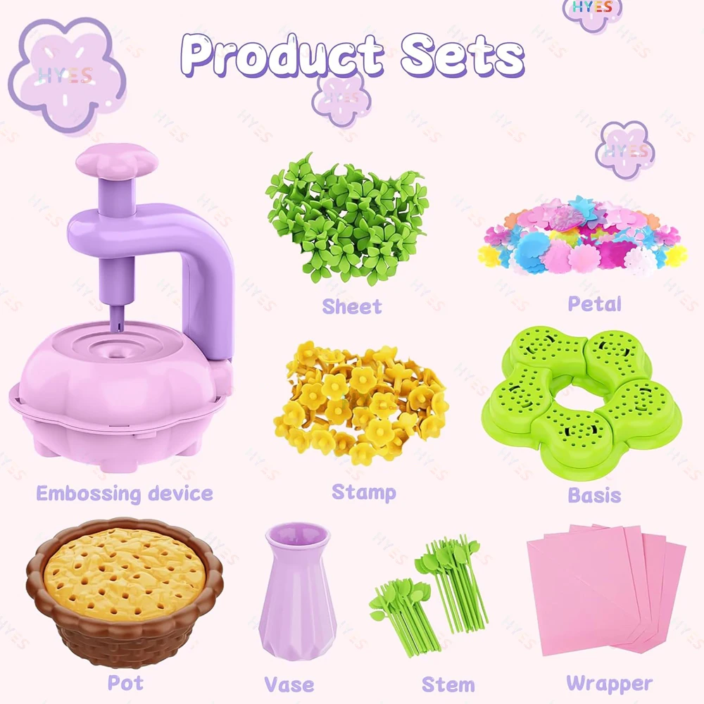 DIY Your Flower Bouquet Kids Educational DIY Flower Bouquet Set Children Crafts Kits Toys Make Flower Gift for Birthday Festival