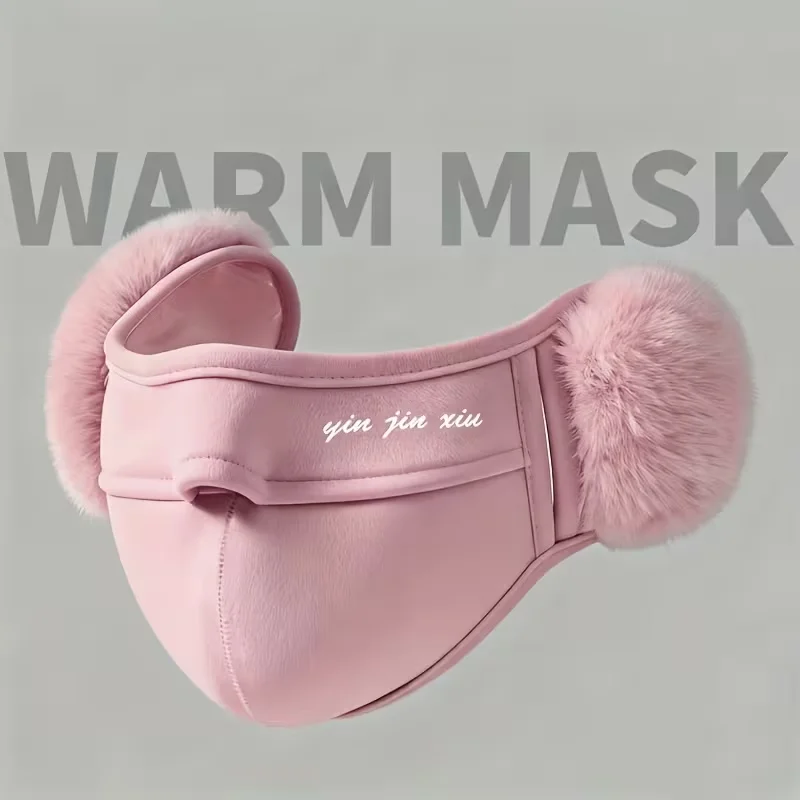 Winter-Gesichtsmaske, winddicht, warm, mit Plüsch gefüttert, Ohrenschützer, Anti-Kälte, thermisch, staubdicht, für Damen und Herren, atmungsaktiv, Radfahren, Ohrenklappenmaske