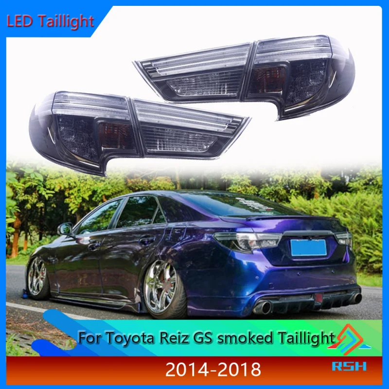

For Toyota Reiz Taillight 2014-2018 Modified Japanese Version Smoked Black GS Tail Light Assembly LED Driving Brake Rear Lamp