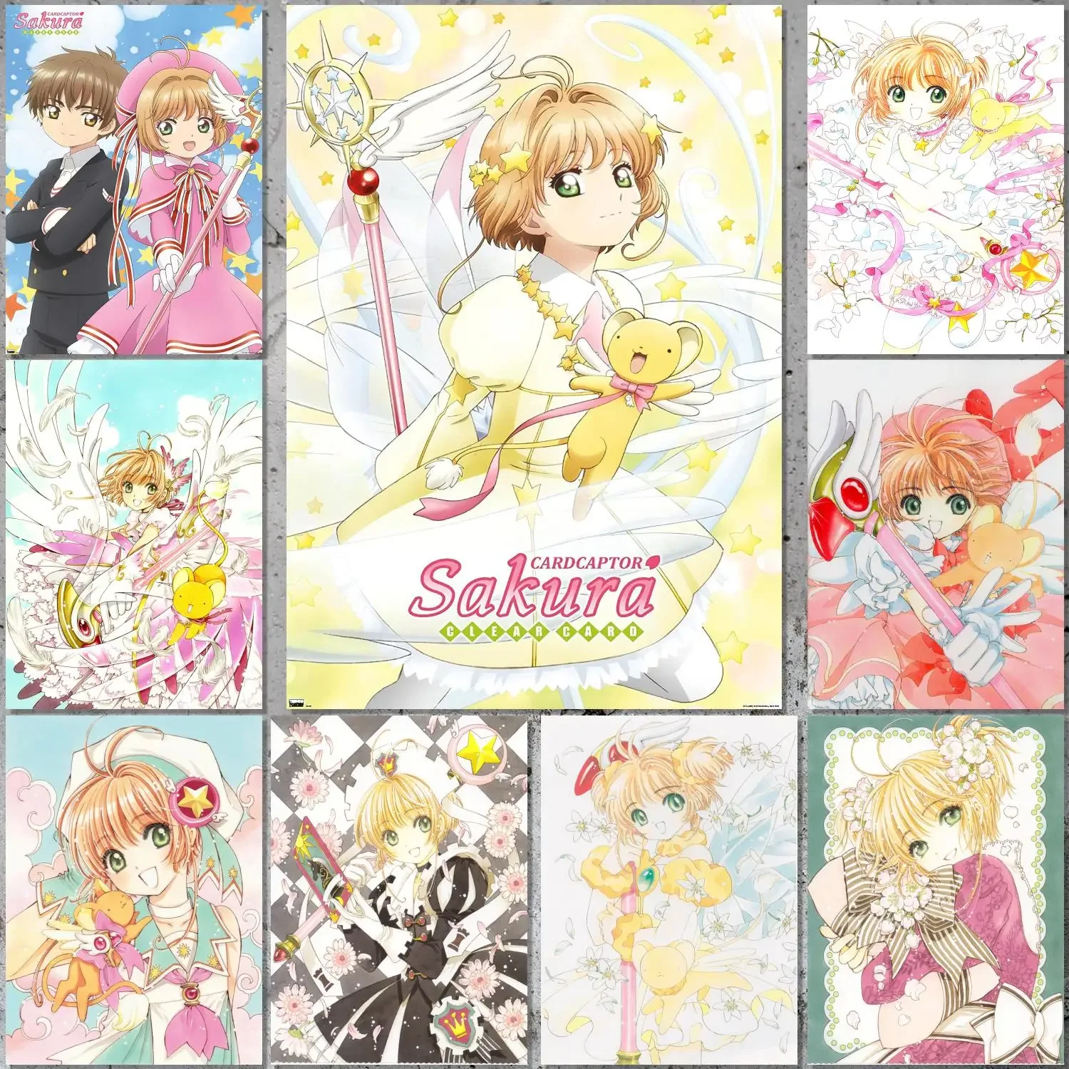 sakura cardcaptor Poster Canvas Art Poster and Wall Art Picture Print Modern Family bedroom Decor Posters