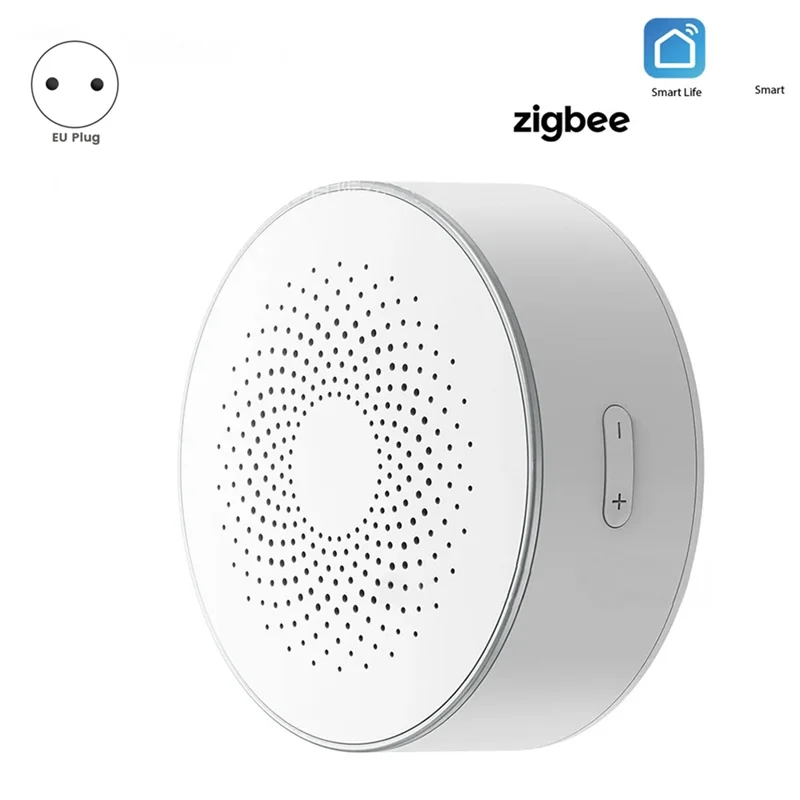 ABGR-Tuya Smart Zigbee Siren Беспроводная звуковая и видимая сигнализация 100 дБ с защитой от несанкционированного доступа, питание переменного тока, регулировка громкости работы