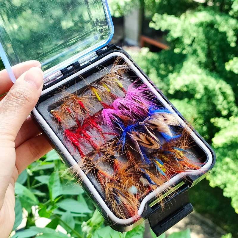 

24Pcs/box Fishing Lure Butter fly Insects Different Style Salmon Flies Trout Single Dry Fly Fishing Lures Fishing Tackle Box