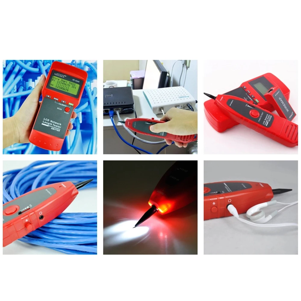 High Quality Multifunction RJ45 LAN Cable Tracker Wiring Fault Detector Length Tester NF-8208