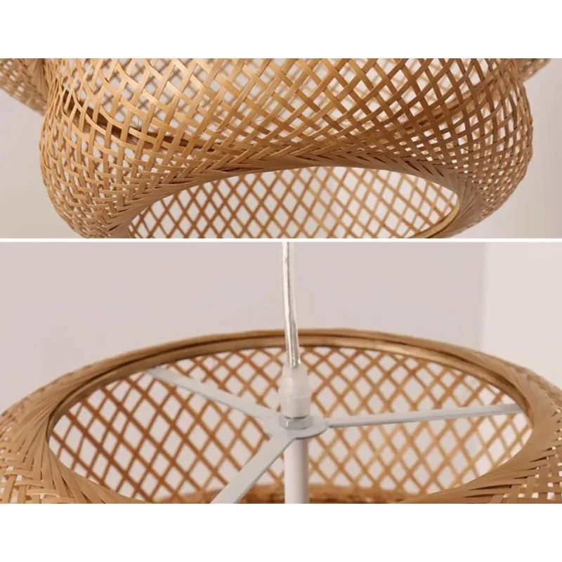 

Chinese Style Bamboo Pendant Lamp Hand Knitted Weaving Hanging Lamps 18/19/30cm Restaurant Home Decor Lighting Fixtures