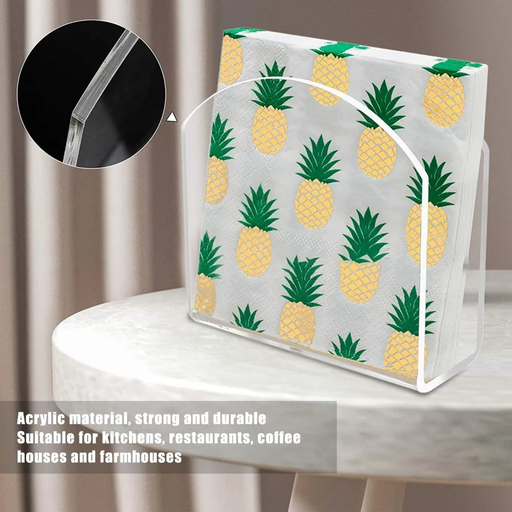 Easy Access Acrylic Napkin Holder Transparent Premium Napkin Rack U-shape Creative Kitchen Accessory Table Display
