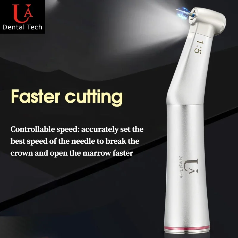 

UA 1:5 Electric Speed-Increasing Handpiece: Steady Output, Low Vibration, No Suck-Back, Triple Water Spray, Push-Button Design