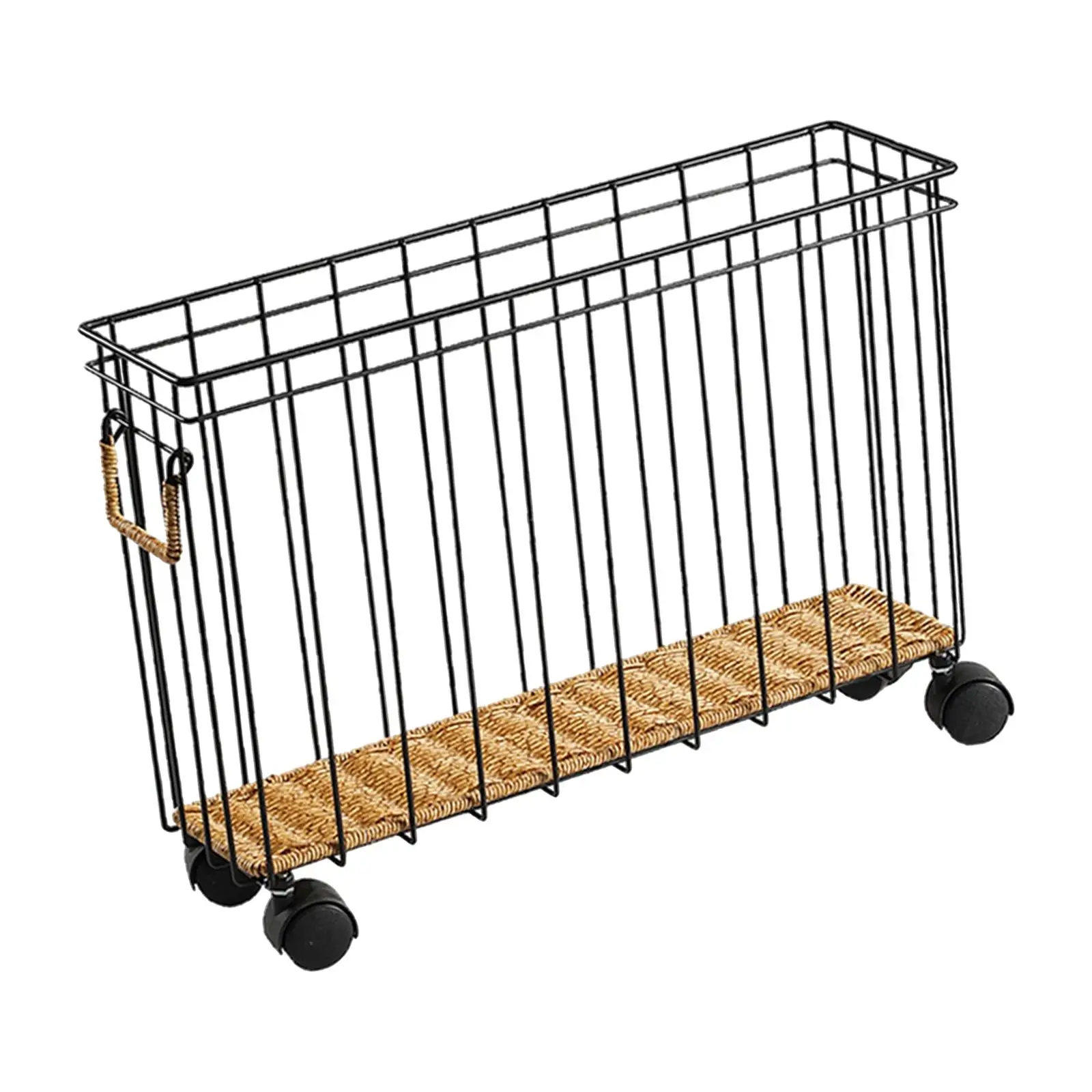 Storage Basket Magazines with Wheels Trash Can Holder Home Decorative Basket