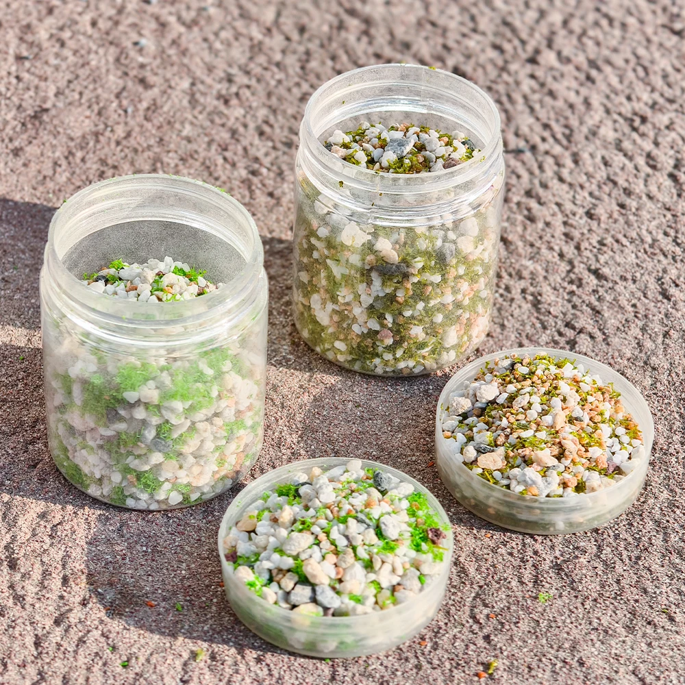 

125ML Miniature Crushed Stone With Grass Powder Model Rock Pebble Basing For Sandtable/Military/Railway Road Paving Materials