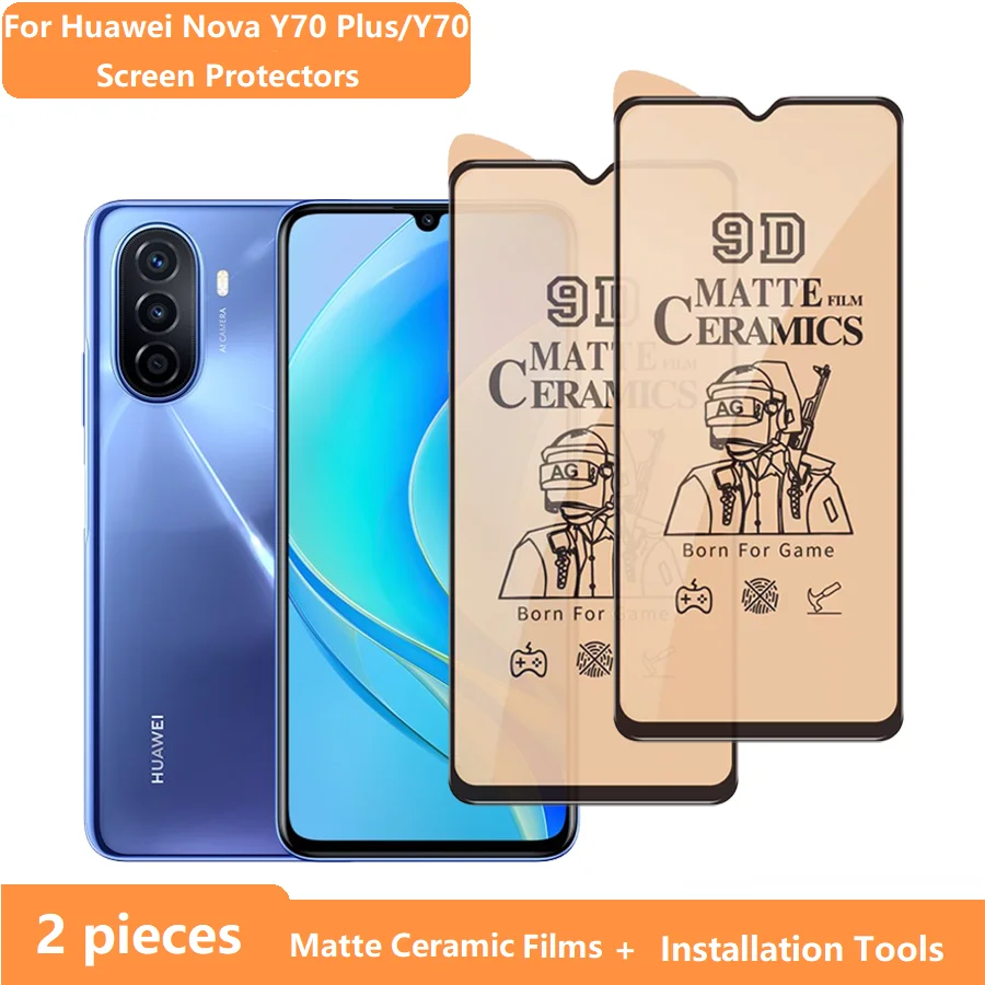 Защитная пленка против разрушения экрана для Huawei Nova Y70 Plus, закаленное стекло для Nova Y70, мягкая керамическая пленка для конфиденциальности или матовая пленка