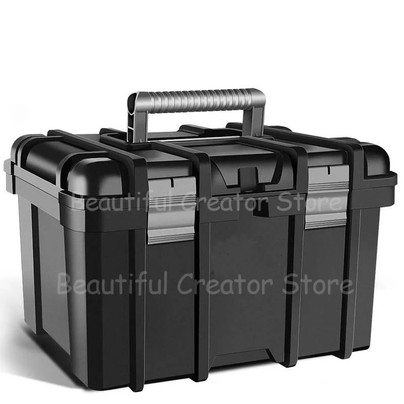 

Portable Empty Tool Box Double Layers Toolbox Organizer Portable Car Repair Storage Case Electrician Drill Plastic Hard Case