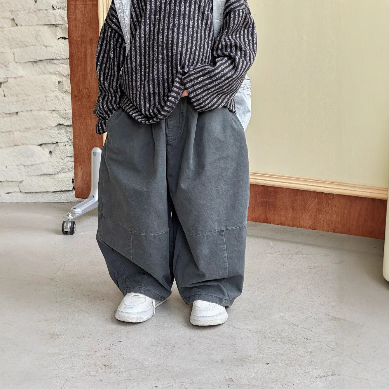 

Children's pants children's autumn clothing autumn washed wide leg cotton pants 2025 new Haren lantern pants