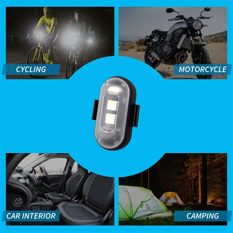 Luz estroboscópica Led RGB para avión, luces de advertencia de Flash inalámbricas remotas para motocicleta, avión, helicóptero, bicicleta y coche