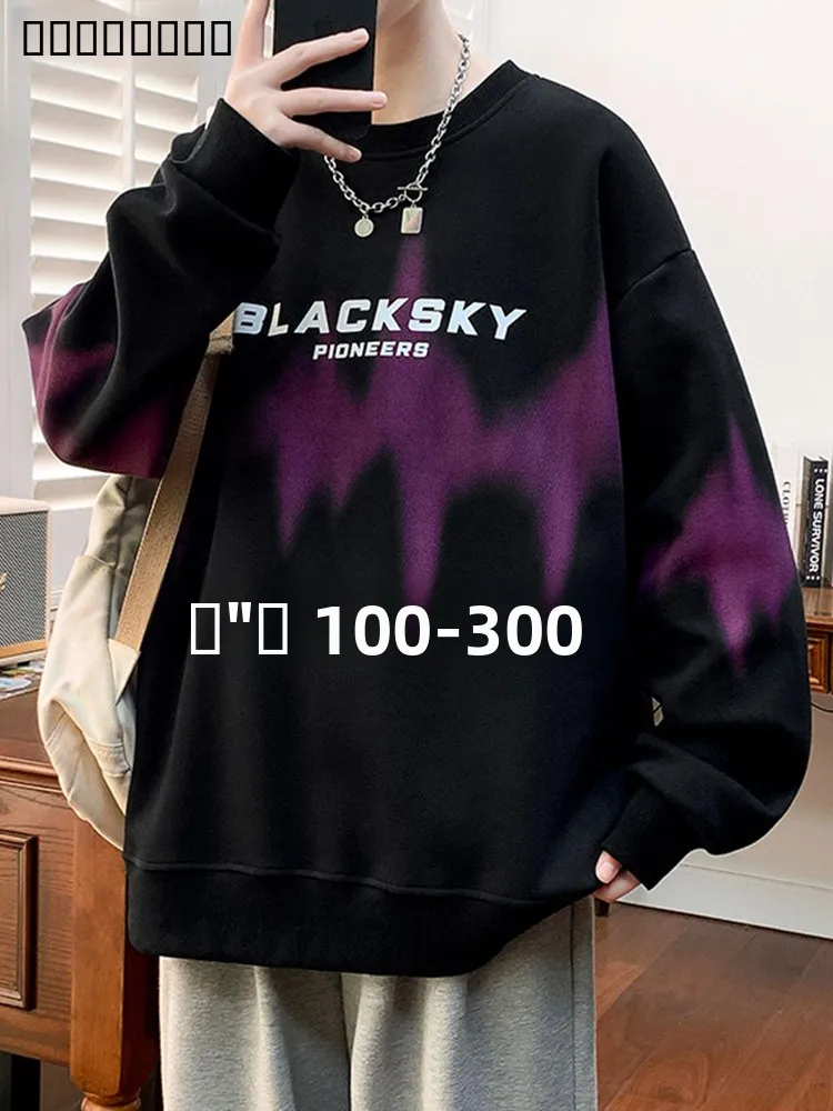 

Trendy plus Size round Ne Sweatirt Men's Spring Autumn Loose adual Base Layer irt Casual Faion Street Sle Top