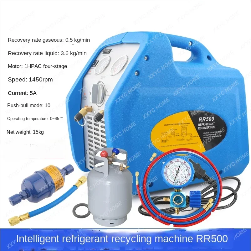 Automatic refrigerant recovery machine for air conditioning refrigerators, dual cylinder refrigerants