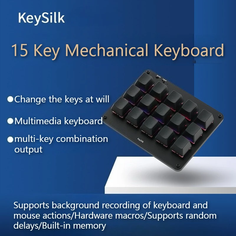 KeySilk Mechanical Keyboard 15 Key Hot Swap Programmable Tri-Mode Bluetooth Wireless Keyboard for Sky Gaming Accessories Gifts