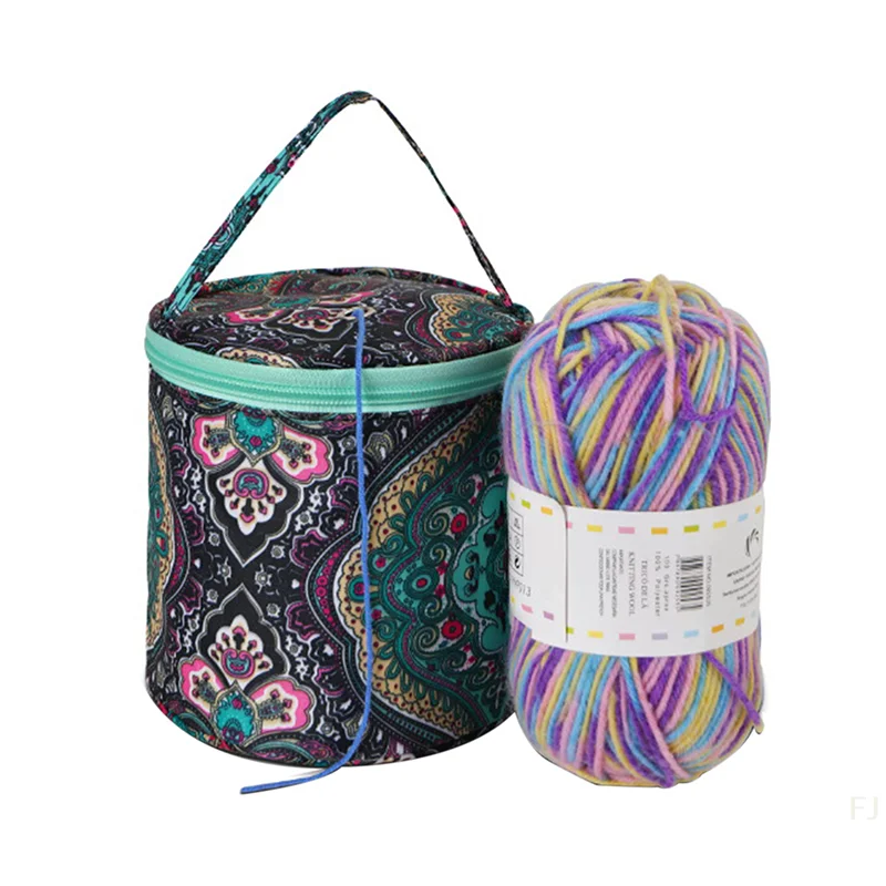 [YU] nouveau petit sac de rangement de fil vide fleurs de cajou sac fourre-tout à tricoter Portable voyage organiser stockage Crochet outils de couture