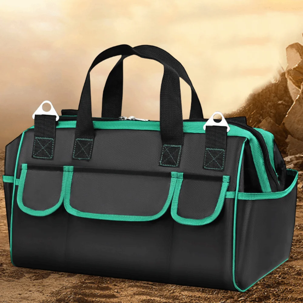 Heavy Duty Tool Bag Waterproof Multi-Pocket Tool Storage Large Capacity Wear-Resistant Electrician Tool Bag Outdoor Work