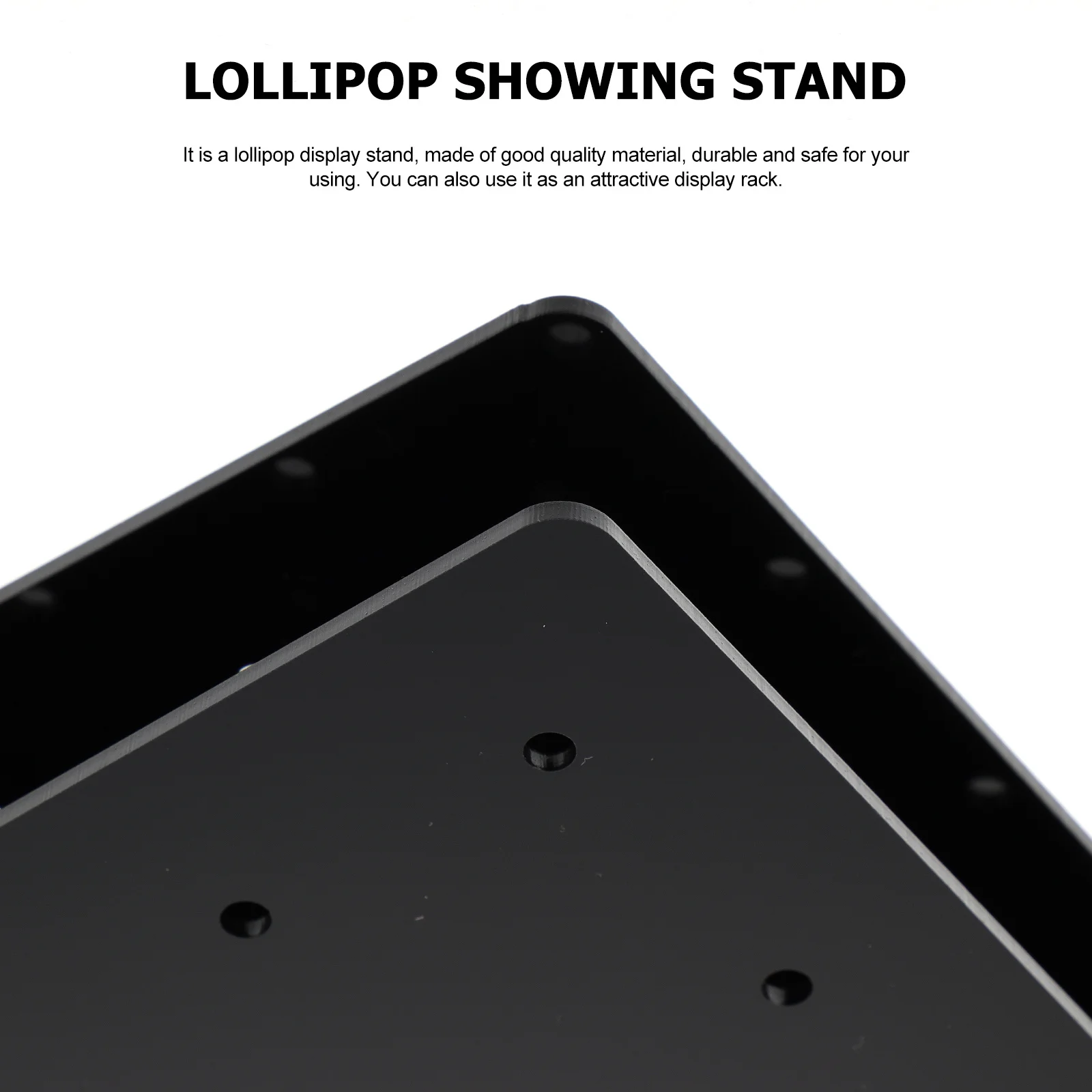 1 قطعة حامل عرض الحلوى السوداء قسط الاكريليك مصاصة حامل ثقب دائري تصميم سطح أملس هدايا الحفلات عرض الرف