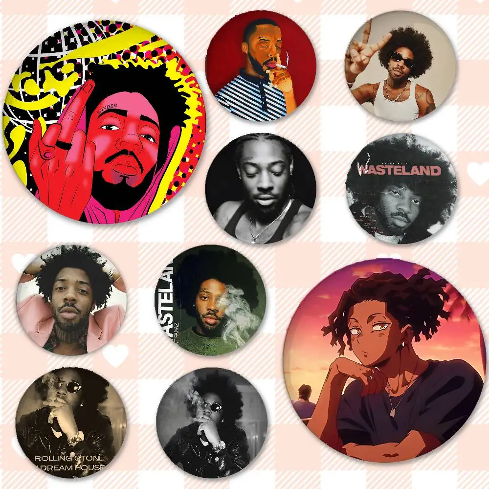 Singer R-Rent F-Faiyazs A-Albums Badges Peripheral Lapel Pins Tinplate Round Brooch For Shoulder Bag Accessories Souvenir Gifts