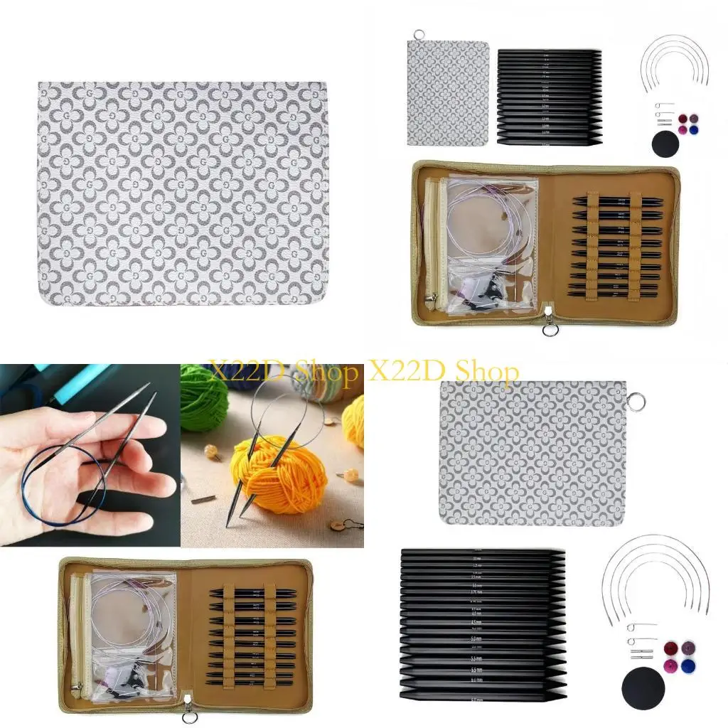 

X22D 9 пар сменных круглых спиц для вязания свитера, носков, алюминиевые круговые спицы, набор