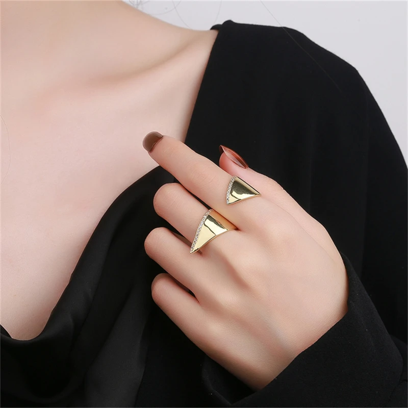 KOFSAC New Fashion Exaggerate Hand Jewelry Lady Personality Irregular 925 Sterling Silver Rings For Women Party Accessories Gift